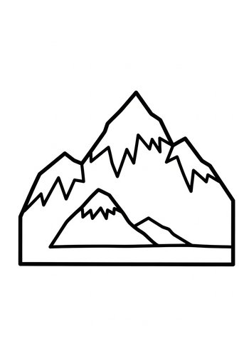 Coloring Page: Mountain Range Coloring Page For Kids And Adults