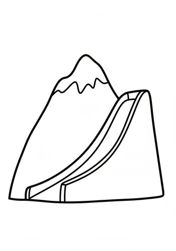Mountain Slide Coloring Page Fun