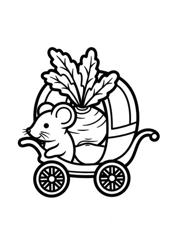 Coloring Page: Mouse In A Beet Carriage Coloring Page