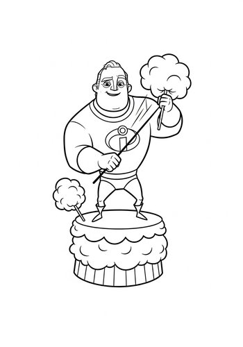 Coloring Page: Mr. Incredible's Sweet Magic Show: Coloring Page