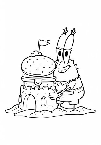 Mr. Krabs' Krabby Patty Sandcastle: A Coloring Adventure