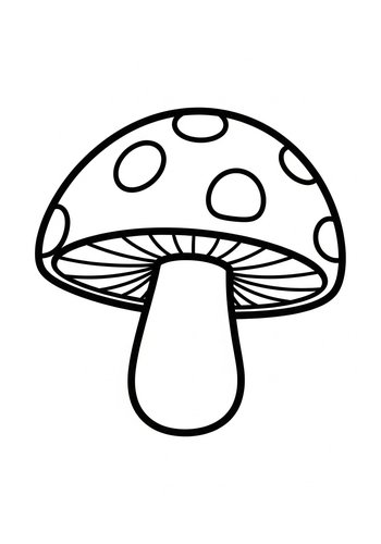 Mushroom Coloring Page: Whimsical Funghi Art