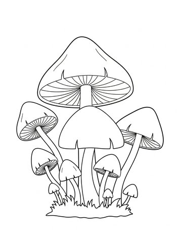 Mushroom Forest Coloring Page Fun