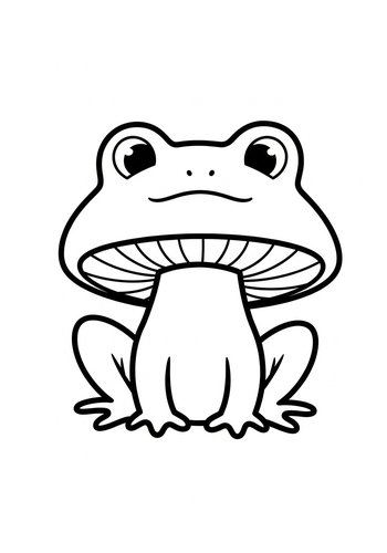 Mushroom Frog Coloring Page Fun