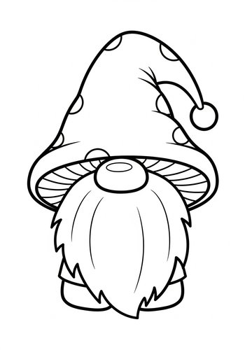 Mushroom Gnome Coloring Page For Kids