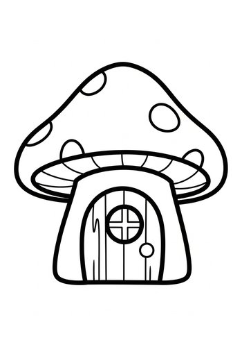 Mushroom House Coloring Page: A Whimsical Home