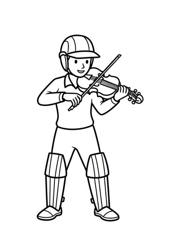 Musical Athlete Coloring Page