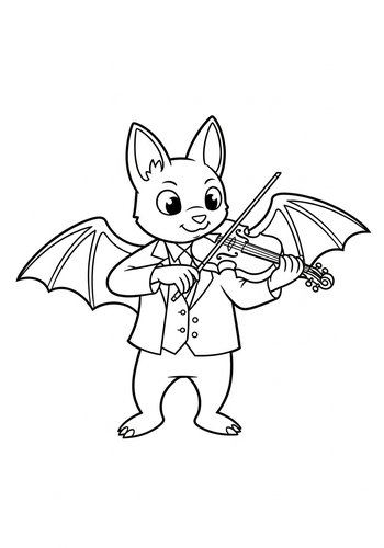 Musical Bat Coloring Page