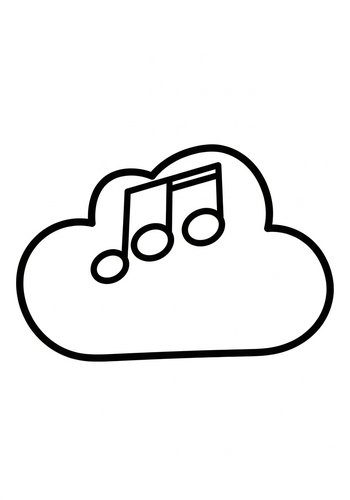 Musical Cloud Coloring Page