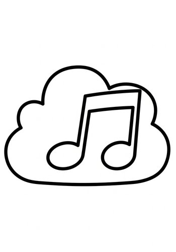 Musical Cloud Coloring Page