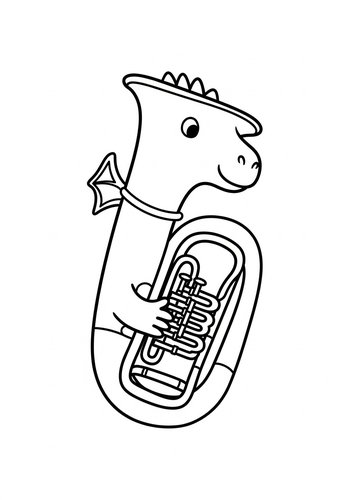 Musical Dragon Coloring Page