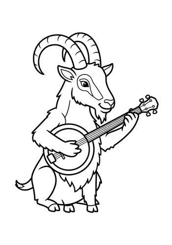 Musical Goat Coloring Page