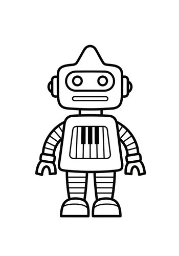 Musical Robot Coloring Page