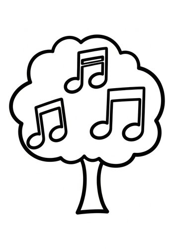 Musical Tree Coloring Page Fun