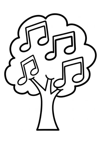 Musical Tree Coloring Page: Harmonious Design