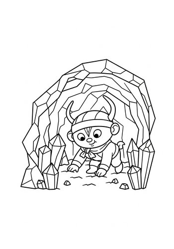 Namaari Exploring A Crystal Cave Coloring Page