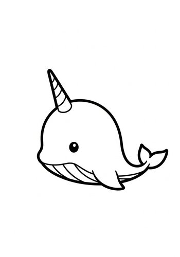 Narwhal Coloring Page: Aquatic Unicorn Fun