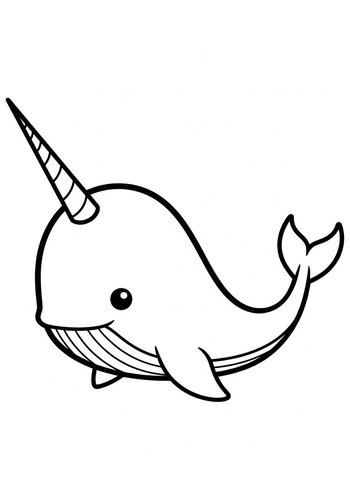 Narwhal Coloring Page: Ocean Unicorn Fun