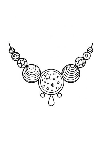 Necklace Coloring Page For Creative Kids