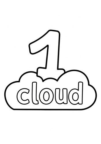 Number One Cloud Coloring Page: Printable Fun