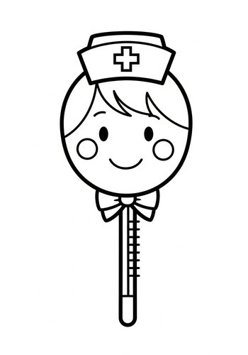 Nurse Lollipop Coloring Page