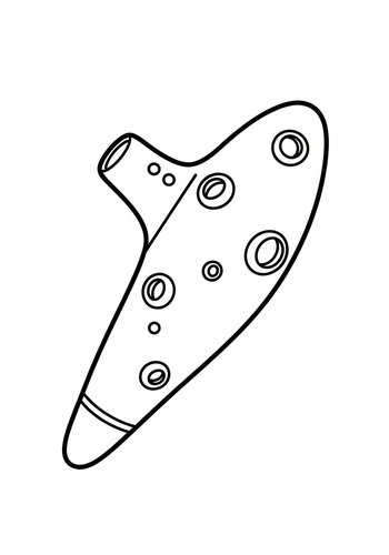 Ocarina Coloring Page - Musical Instrument Fun