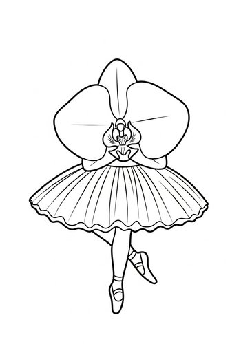 Orchid Ballerina Coloring Page