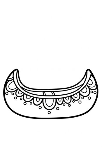 Ornate Canoe Coloring Page For Kids