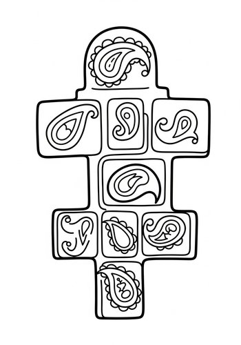 Paisley Pattern Hopscotch Coloring Page