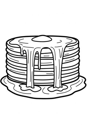 Coloring Page: Pancake Coloring Page: Sweet Treat Fun