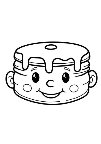 Coloring Page: Pancake Face Coloring Page For Kids