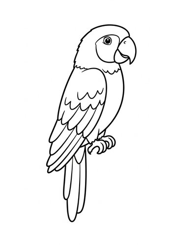 Parrot Coloring Page: Tropical Bird Art
