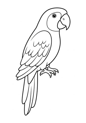 Parrot Coloring Page: Tropical Bird Fun