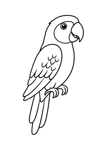 Parrot Coloring Page: Tropical Bird Fun