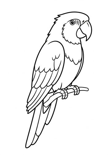 Parrot On A Branch Coloring Page