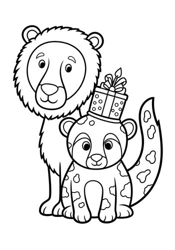 Party Animals Coloring Page