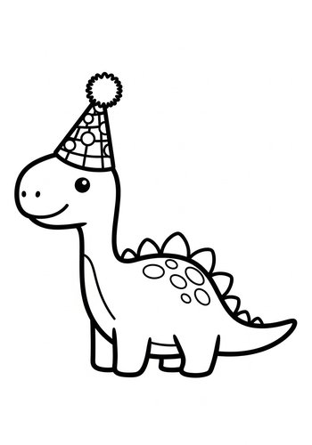 Party Dino Coloring Page