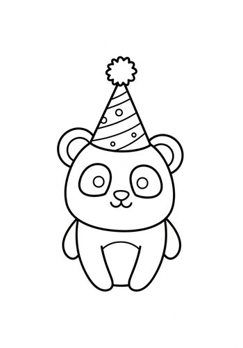 Party Panda Coloring Page