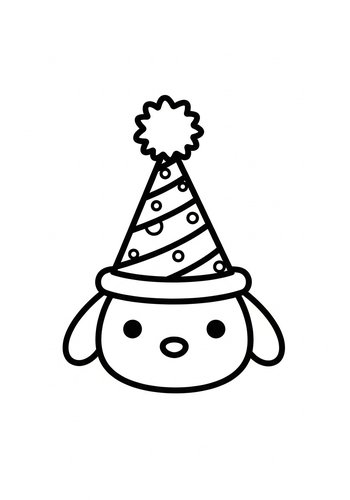 Party Pup Coloring Page: Canine Celebration