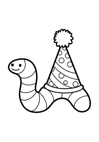 Party Worm Coloring Page