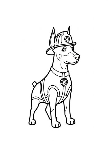 Paw Patrol Marshall Coloring Page: Ready For Action