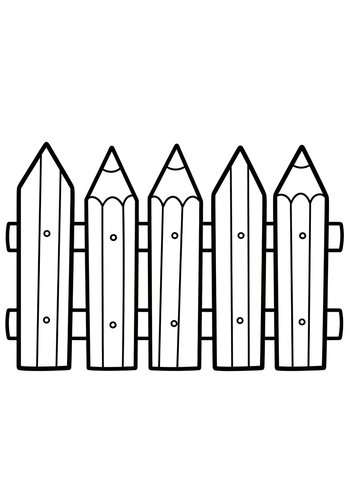 Pencil Fence Coloring Page: Creative Design