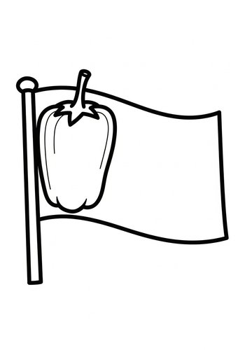 Pepper Flag Coloring Page: A Culinary Banner