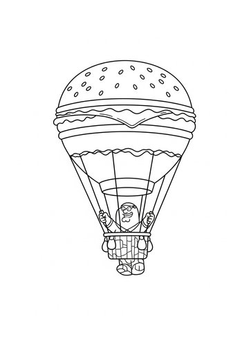 Peter Griffin's Cheeseburger Balloon Adventure: A Coloring Page