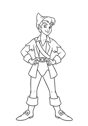 Coloring Page: Peter Pan Dressed As A Pirate - Coloring Page Fun