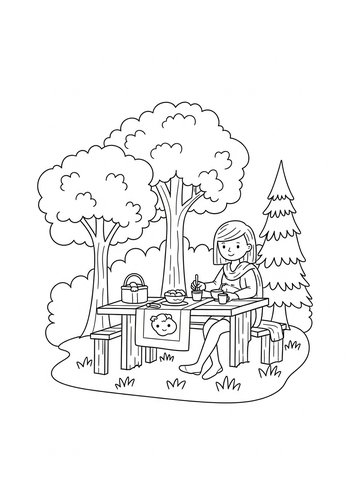Picnic In The Park Coloring Page