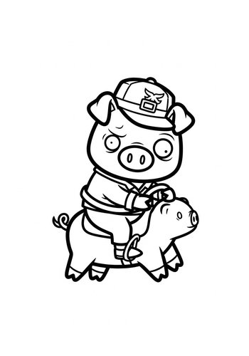 Piggyback Ride Coloring Page