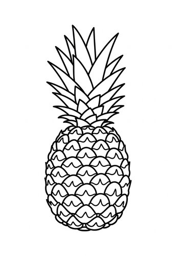 Pineapple Coloring Page - Tropical Fruit Fun