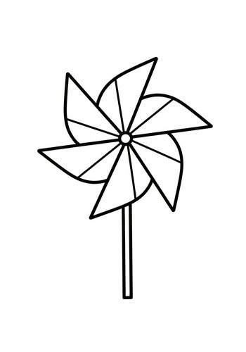Pinwheel Coloring Page For Kids
