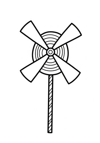 Pinwheel Fun: Coloring Page For Kids